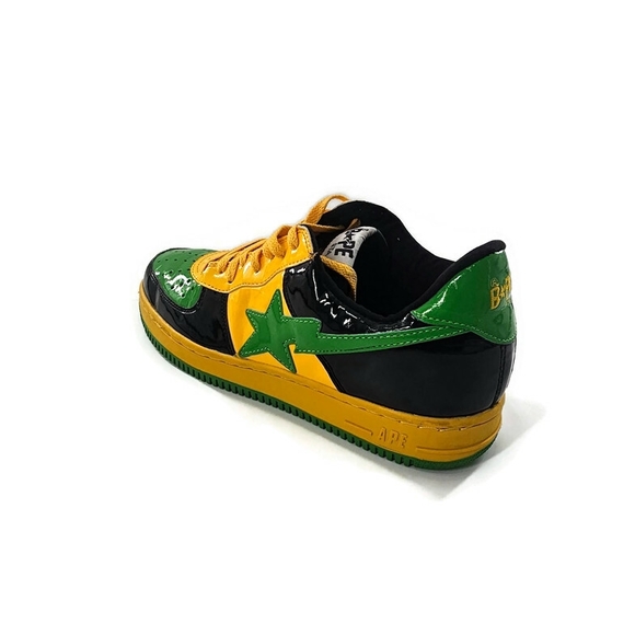 Bape Bapesta FS-001 Mens 13 A Bathing Ape STA Green and Yellow Star Sneakers - Picture 5 of 14